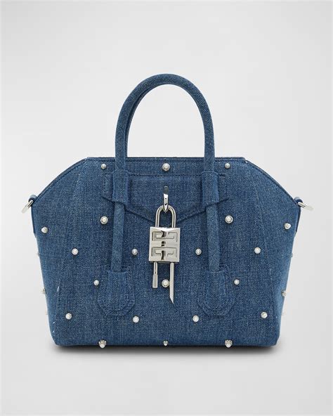 givenchy antigona small tan|mini antigona lock denim tote bag.